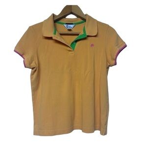 Lilly Pulitzer vintage Y2K Orange Short sleeve polo T-Shirt Blouse Top Size M